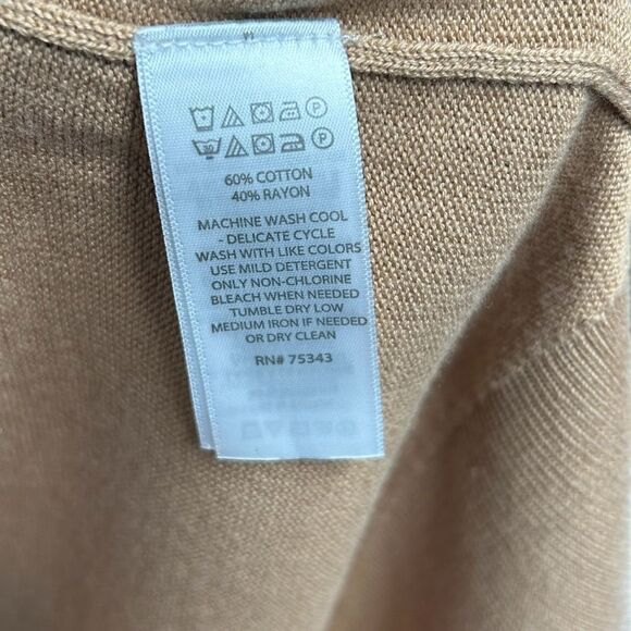 Ruby Moon Tan High Low Bodycon Sweater Dress Long Sleeve Fall Winter Neutral - Picture 5 of 5